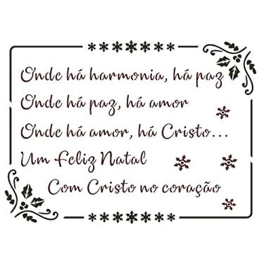 Imagem de Stencil de Acetato para Pintura de Natal OPA Simples 15 x 20 cm - 2551 Poema Mensagem Natalina
