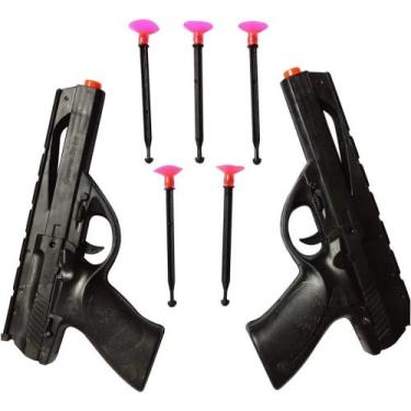 Brinquedo Pistola Lança Atira Dardos 20 Munições / Dardos - Automatica Arma  De Brinquedo Nerf - Metralhadora