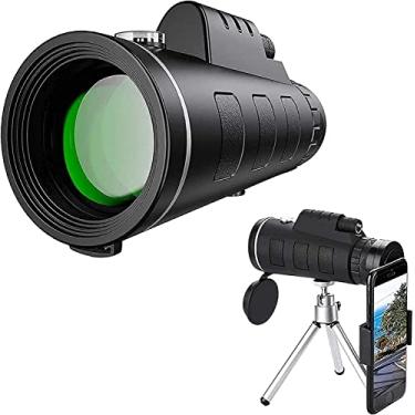 Imagem de Telescópio Monocular com Prisma Durável e Claro Foco Duplo 40x60 Telescópio Monocular de Alta Resolução com Suporte para Smartphone Tripé para Observação de Pássaros Acampamento Viagens surp