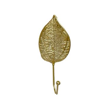Imagem de KIZQYN Ganchos de casaco dourado/verde pendurado rack de armazenamento folha gancho de ferro forjado cabide de parede forma de folha criativa estilo nórdico decoração de banheiro para casa rack de casaco montado na parede (cor: 6)