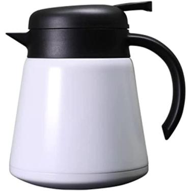 Imagem de REJOON Percolator Pote de café de aço inoxidável de camada dupla de café Pote de café Pote de partição a vácuo (Cor: Branco)