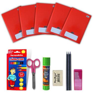 Kit de Material Escolar Masculino Básico Ensino Fundamental e