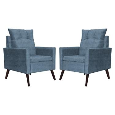 Imagem de Kit 02 Poltronas Decorativas Ligia Linho Cores - DS Estofados