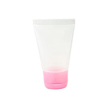 Imagem de BISNAGA PLÁSTICA TRANSPARENTE 30ML C/TAMPA FLIP TOP (50 PEÇAS) (rosa bebe)