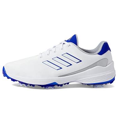 Imagem de adidas Sapato de golfe masculino ZG23, Calçado branco/azul lúcido/prata metálico, 8