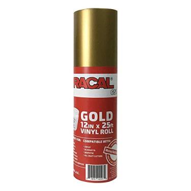 Imagem de 31cm x 7.6m Roll of Oracal 651 Gold Craft Vinyl - On a 6.4cm Core - Adhesive Vinyl for Cricut, Silhouette, and Cameo Cutters - Gloss Finish - Outdoor and Permanent