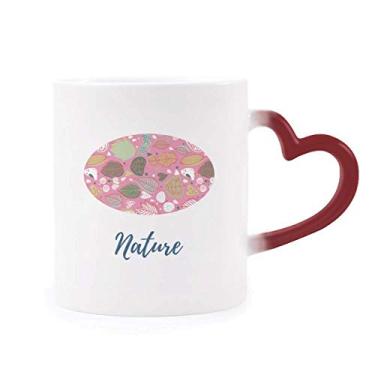 Imagem de Caneca sensível ao calor com tinta de plantas em folha em pó Caneca vermelha que muda de cor
