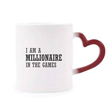 Imagem de Caneca sensível ao calor I Am A Millionaire In The Games Caneca vermelha que muda de cor