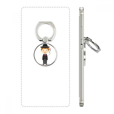 Imagem de Suporte de anel de telefone com desenho da Argentina para terno preto