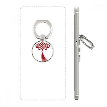 Imagem de Suporte de anel de telefone com padrão de segurança vermelho de nó da China