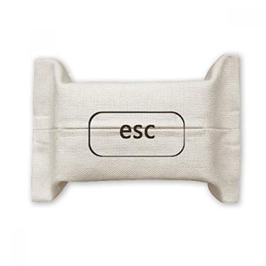 Imagem de Bolsa de linho de algodão para lenços faciais com símbolo de teclado Esc