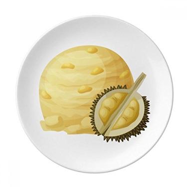 Imagem de Yellow Durian Ice Cream Ball Picolés Prato Decorativo Porcelana Salver Prato de Jantar