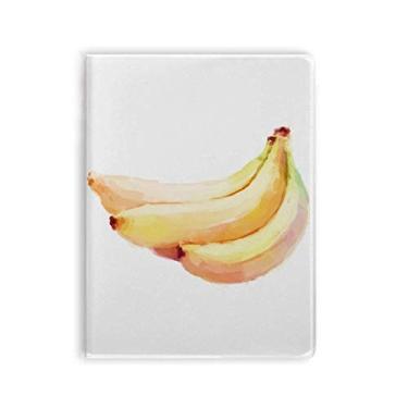 Imagem de Caderno com estampa de ilustração em aquarela Banana Fruit Diário capa macia