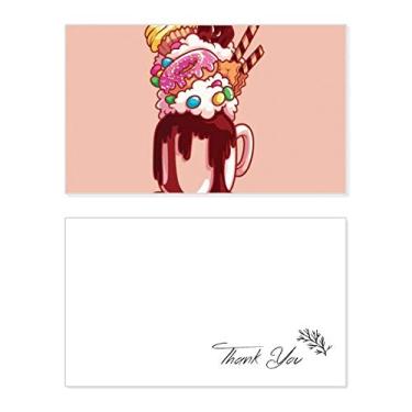 Imagem de Donut Chocolate Copo de Biscoito Sorvete Cartão de Agradecimento Aniversário Aniversário Recebimento Casamento Agradecimento