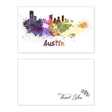 Imagem de Austin America City Aquarela Cartão de agradecimento aniversário comemoração casamento agradecimento