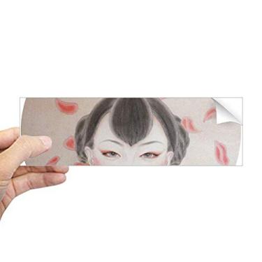 Imagem de DIYthinker Adesivo retangular com pintura de beleza tradicional chinesa vermelha para para-choque notebook janela decalque