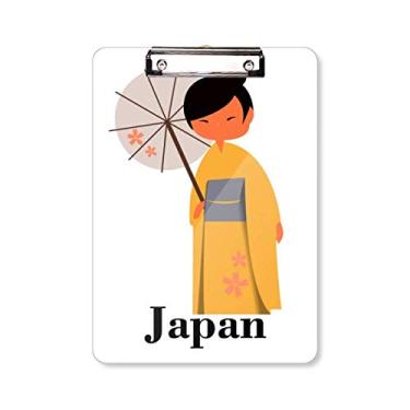 Imagem de Prancheta feminina tradicional japonesa com código de vestimenta, pasta, bloco de escrita A4