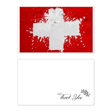 Imagem de Bandeira abstrata da Suíça com estampa de cartão de agradecimento, papel de aniversário, agradecimento de casamento
