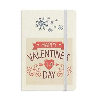 Imagem de Caderno vermelho Feliz Dia dos Namorados 14 Coração Flechas Grosso Diário Flocos de Neve Inverno