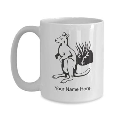 Imagem de Caneca personalizada Wallaby, copo de café Wallaby, ideia de presente Wallaby, copo Wallaby personalizado, caneca Wallaby personalizada - Caneca de café 425 g