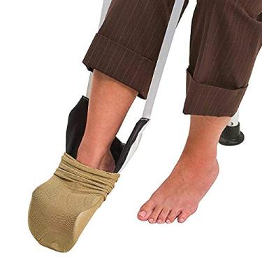 Imagem de DMI Auxílio de luxo para meias/ajudante – fácil de colocar meias sem dobrar, resistência ao deslizamento, dispositivo confiável de auxílio de meias para idosos, branco