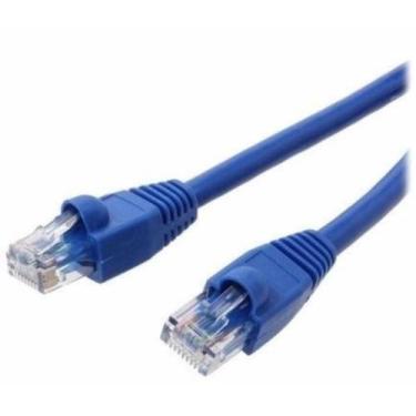 Imagem de Cabo De Rede Ethernet Lan Rj45 Cat 5 Utp Azul - 10 Metros - Exbom