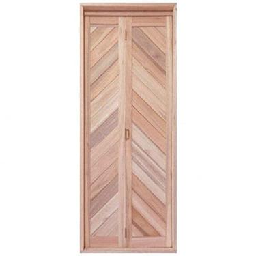 Imagem de Portas Camarão de Lambris em Diagonal com Sanfona à Direita Rondosul Natural