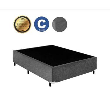 Imagem de Base Box Lobbox Casal Bau 1,38 X 1,88 X 0,39 Suede Cinza Amassado