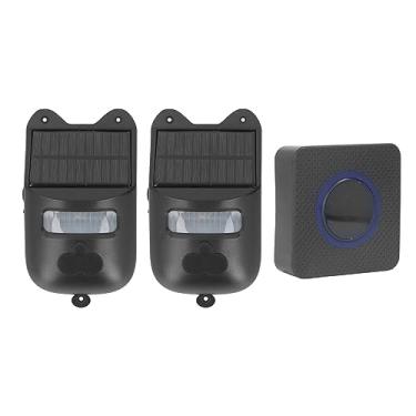 Imagem de Kit de campainha com sensor de movimento, 129 dB com 12 luzes LED, alarme solar com sensor de movimento com luz estroboscópica, campainha USB com sensor de movimento de ângulo de 120° para casa