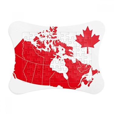 Imagem de Símbolo de folha de bordo vermelho do Canadá, moldura de quebra-cabeça para decoração de imagem