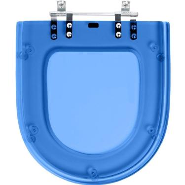 Imagem de Assento Sanitario Poliester Riviera Azul Translucido para vaso Celite