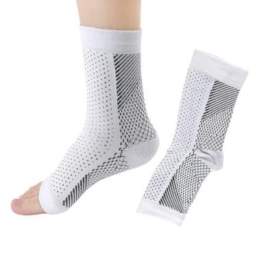 Imagem de Meias para diabéticos | Meias de compressão para diabéticos para homens - Meia de compressão elástica fixa para ciclismo, corrida, futebol, agachamento Cjupzi