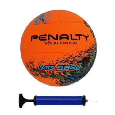 Imagem de Bola Vôlei Penalty - Mg 3600 Xxi - Laranja + Bomba De Ar