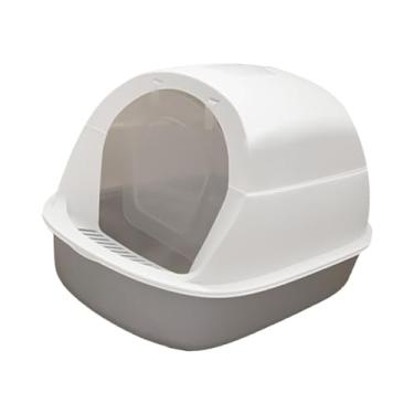 Imagem de Bothyi Caixa de areia para gatos com capuz e tampa, caixa de areia para gatos totalmente fechada, banheiro, bandeja reutilizável para areia de gatos, para, cinza