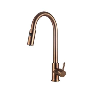 Imagem de Torneira Para Cozinha Gourmet Misturador Monocomando Em Aço Inox 304 Escovado Muru Ping...