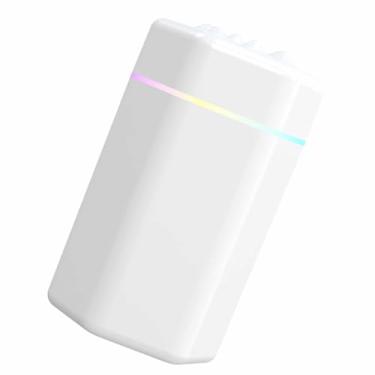 Imagem de Humidificador compacto alimentado por USB, grande capacidade, produção eficiente de névoa, operação silenciosa, umidificador portátil de mesa, melhora a qualidade do ar e o conforto (branco)