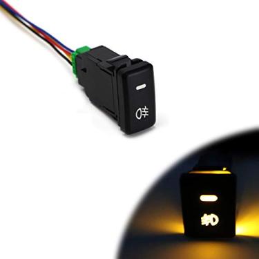 Imagem de x xotic tech Interruptor de botão de pressão de 4 polos 12V estilo de fábrica com luzes indicadoras de fundo de LED para faróis de neblina, DRL, barra de luz de LED, etc. Serve para tamanho padrão (39