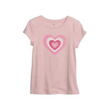 Imagem de GAP Camiseta de manga curta estampada para meninas, Padrão rosa, P