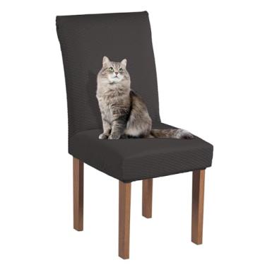 Imagem de Capa Cadeira Jantar Matelada Spandex Luxo Protetor Anti Unha Gato (4, Chumbo)