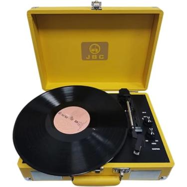 Imagem de Toca-discos de vinil, toca-discos Bluetooth, toca-discos vintage de 3 velocidades com alto-falantes estéreo, mala portátil, toca-discos de áudio e vídeo para entretenimento e decoração de ca