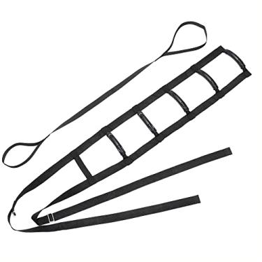 Imagem de JFMkaer Suporte de escada de cama, alças ajustáveis para escada de cama com alças, 6 alças de escada de cama para puxar para cima, dispositivo de assistência para segurança e estabilidade do paciente