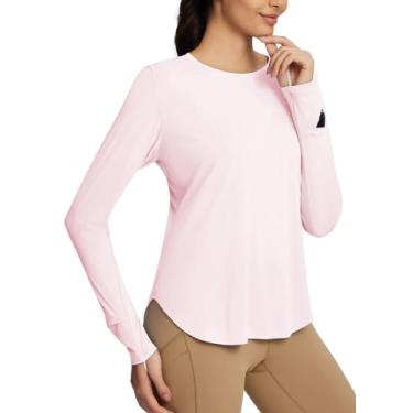 Imagem de BALEAF Camisas femininas FPS 50+ proteção UV manga longa leve secagem rápida FPS roupas de corrida para caminhadas ao ar livre, Rosa claro, M