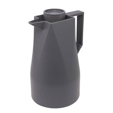 Imagem de WOLFF Garrafa Térmica de Plástico Origami Cinza 1L - Utensílios de Cozinha - Mesa Posta - Decoração - Itens Para Casa-Perfeita Para Café e Chá-Mantém a Temperatura de Bebidas Quentes e Geladas