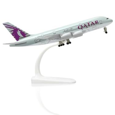 Imagem de QIYUMOKE Airbus A380 1/300 Qatar Diecast Metal Airplane Model with Stand Sky Jumbo Airliner Alloy Model Kit for Aviation Enthusiast Gift