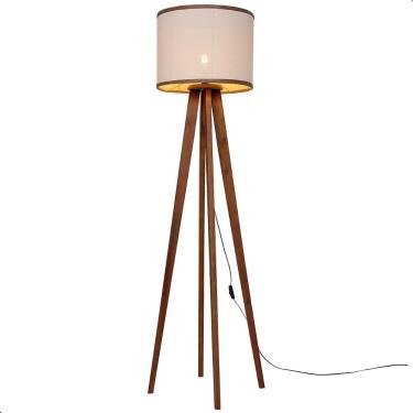 Imagem de Luminária de Chão Madri com Pés de Madeira e Palha Natural 158cm