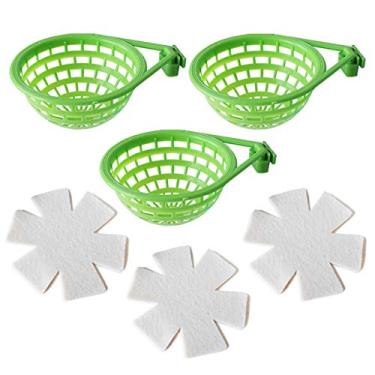 Imagem de FOIBURELY 3 conjuntos de ninho de canário, ninho de pássaro, plástico para incubação, ninho de papagaio, ninho de canário com almofadas de nidificação