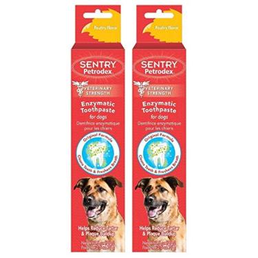 Imagem de Pasta de dente enzimática Petrodex para cães – Sabor de aves, 75 g, pacote com 2