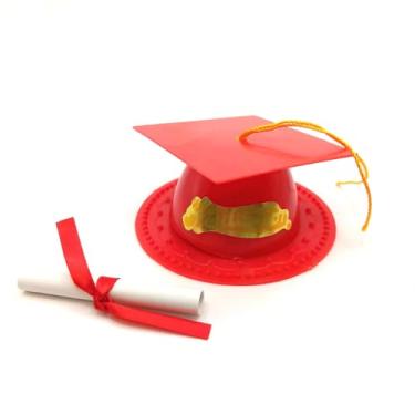 Imagem de Oasis Supply Topper de bolo de formatura com diploma, vermelho