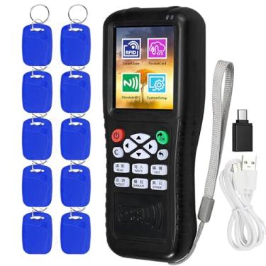 Imagem de HERNAS Leitor de RFID Duplicador de gravador de software livre, leitor NFC, programador de cartão inteligente RFID multifrequências, fechadura de porta, clone de chaves, com cartões de chave graváveis