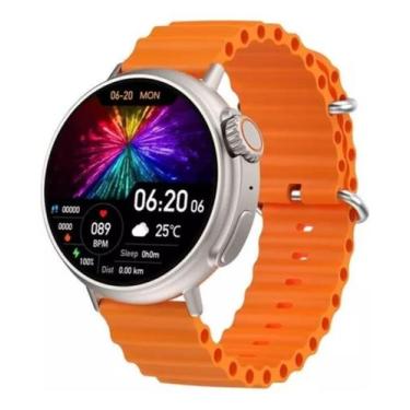 Imagem de Relógio Inteligente Smartwatch Ultra 9 Laranja Pro Redondo 49mm Envio